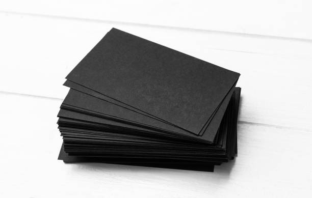 istock Blank of black business cards stack for your design 1250430789