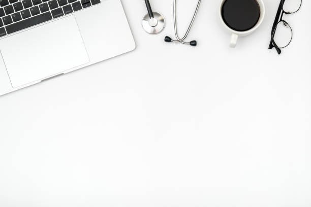 istock Top view of doctor's table with equipment 1250431694