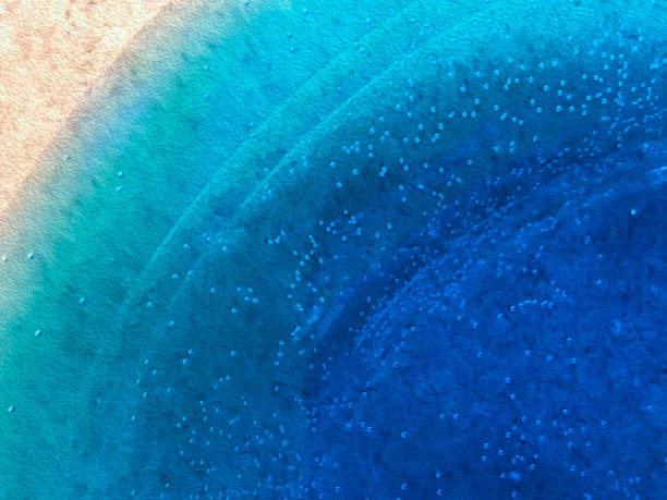 Abstract water designs are added to this blue hued image. You are actually looking at a macro image of a glass of blue water