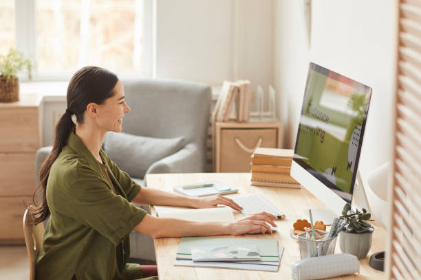 istock Smiling Woman Enjoying Online Education 1250438522