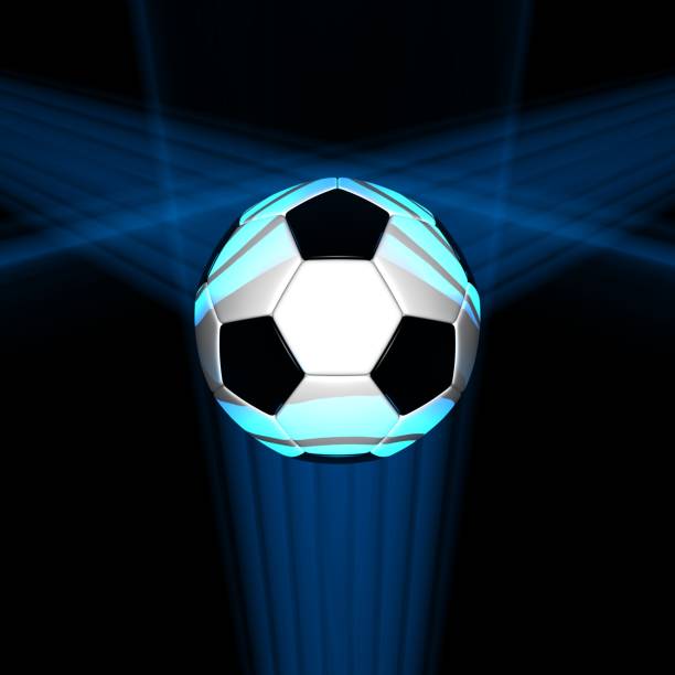 istock soccer ball lit by light on black background 1250438849