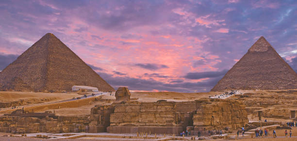 istock Famous great Giza Pyramids in sand desert in Cairo. 1250439812