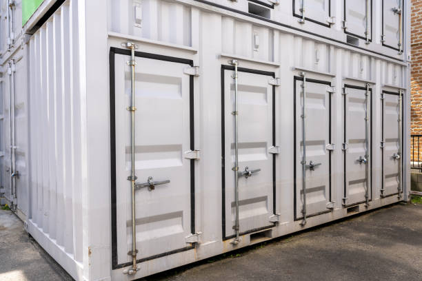 istock Shipping containers being used as self storage units 1250439969