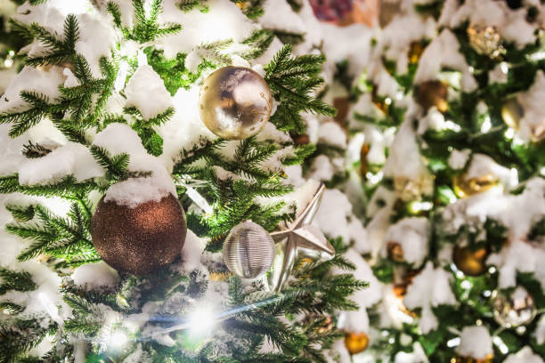 istock balls, toys and decorations on the Christmas tree 1250443739
