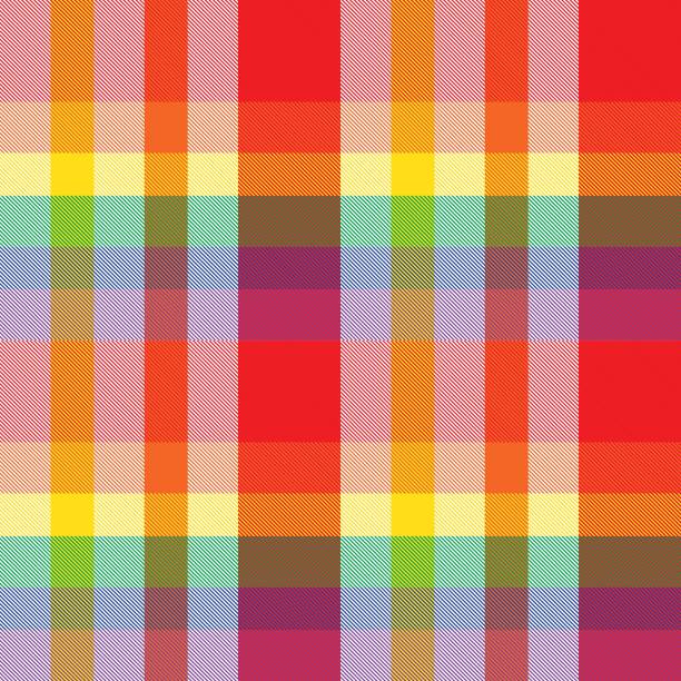 ilustrações de stock, clip art, desenhos animados e ícones de rainbow plaid tartan checkered seamless pattern - plaid tartan scottish culture celtic culture