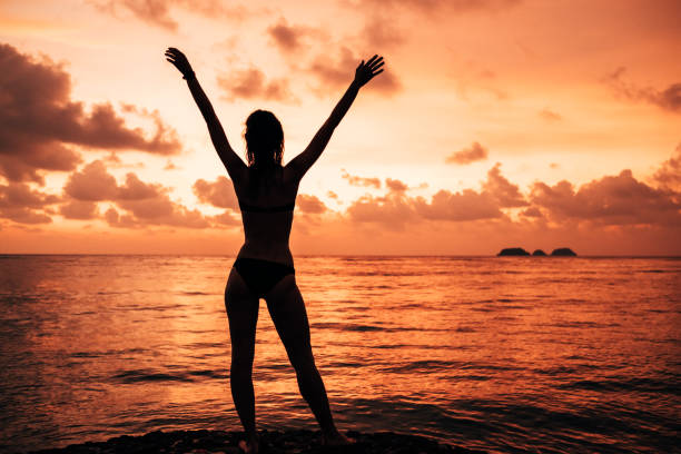 istock Young brunette cheerful woman on vacation 1250446103