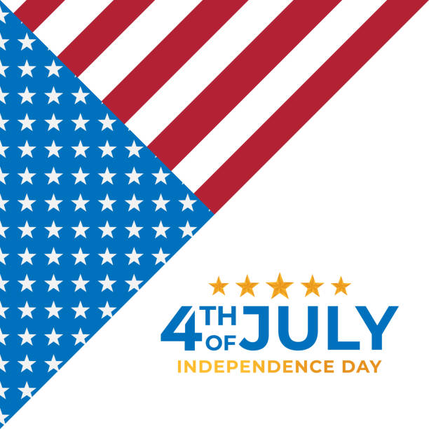 illustrazioni stock, clip art, cartoni animati e icone di tendenza di 4 luglio independence day of united states of america banner sfondo illustrazione vettoriale. independence day of united states of america 4 luglio con american flag vector design. - fourth of july honor freedom square