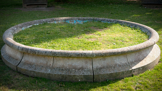 Circular construction in garden