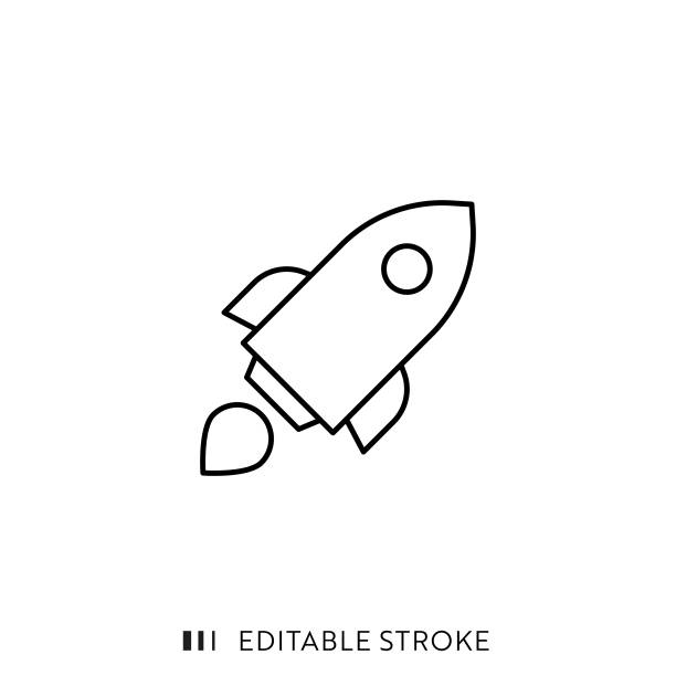 Startup Icon with Editable Stroke and Pixel Perfect. Startup Line Icon with Editable Stroke and Pixel Perfect. rocketship clipart stock illustrations