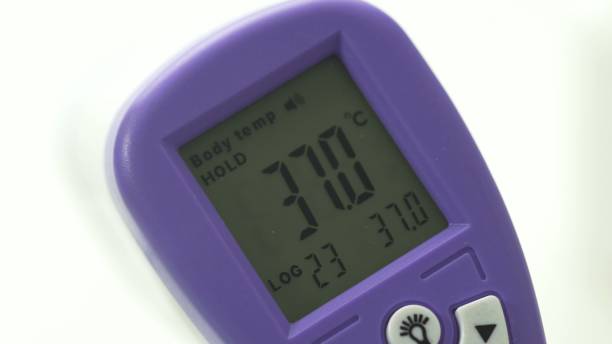 istock Ultrasonic medical digital thermometer shows 37.0 1250450620