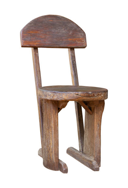 istock Old Wooden Chair Isolated on White with Clipping Path 1250451688