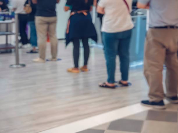 istock Stand in line to keep a distance 1250457847