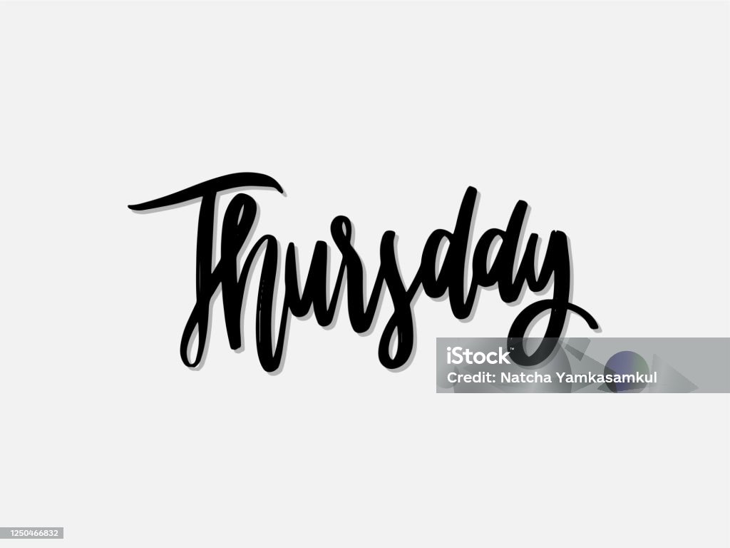 Thursday Hand Lettering Thursday Hand Written Lettering Isolated On White Backgroundvector ...