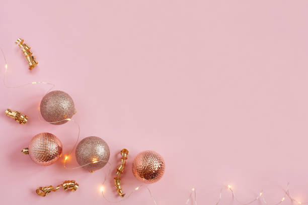 istock Christmas and New Year pink composition 1250466992
