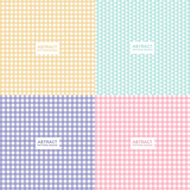 illustrations, cliparts, dessins animés et icônes de ensemble de gingham sans couture motif de couleur pastel. - seamless make up blush cosmetics