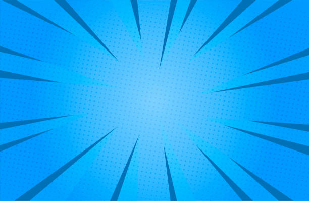 ブルーカラー抽象スピード爆発コミック背景 - スーパーヒーロー点のイラスト素材／クリップアート素材／マンガ素材／アイコン素材
