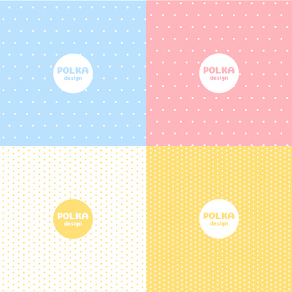 Set of Polka dot pastel colour pattern design
