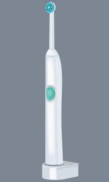 Vector illustration of Electric toothbrush thee quater view.