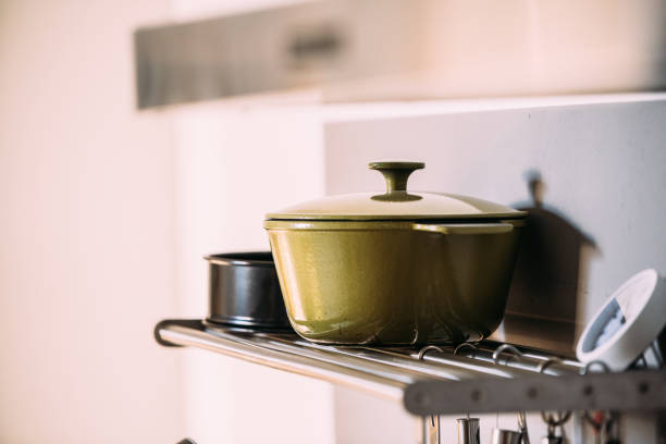 istock A green pan on a shelf in a kitchen 1250474284