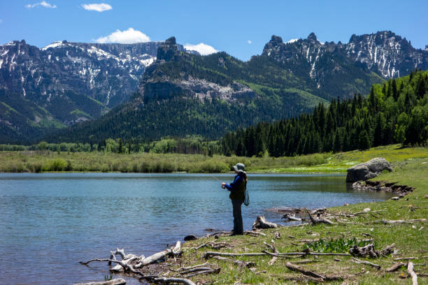 istock Fisherwoman at Silver Jack Reservoir 1250474431