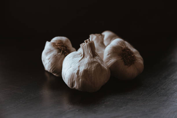 istock group of large white garlic, hand-picked 1250478343