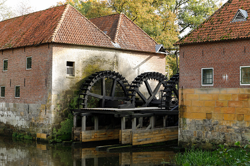 Watermill in village Braine-le-Chateau, Belgium.
