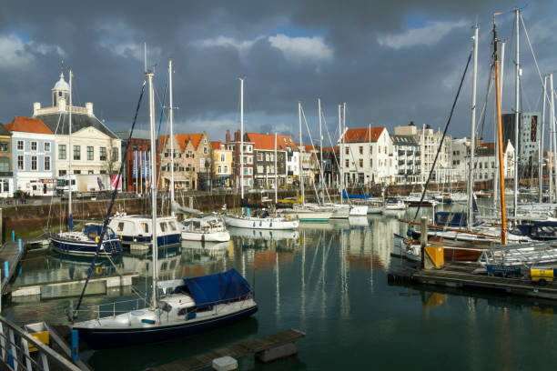 Harbour of Vlissingen, historic city of Zeeland, Holland