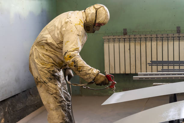 istock The painter in protective overalls works with a spray gun 1250483264