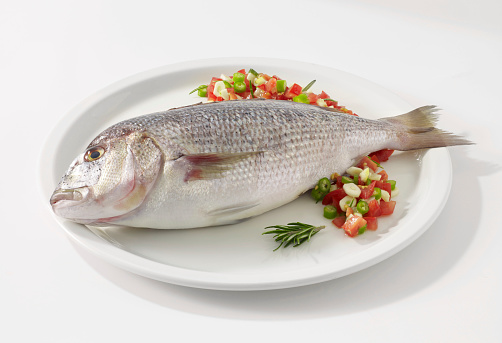 Sea bream fish in plate