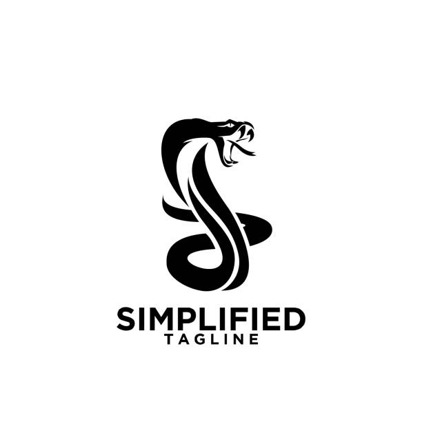 kuvapankkikuvitukset aiheesta yksinkertainen kuningas kobra käärmeenpää kuvake suunnittelu - kuningaskobra