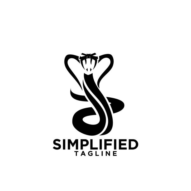simple king cobra snake head icon design simple king cobra snake head black isolated icon design white background simple snake tattoo drawings stock illustrations