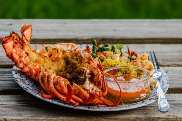 Seafood and lobster stock photo