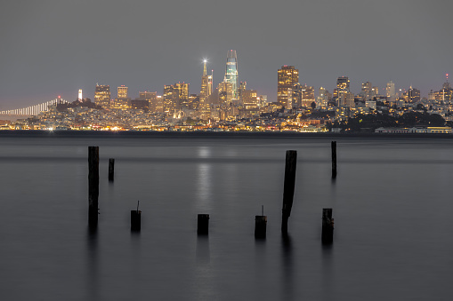 Panoramic view of San Francisco as seen from Sausalito in Marin County, California