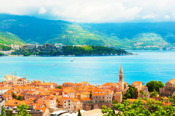 istock Panoramic view of Old town in Budva, Montenegro. 1250490878