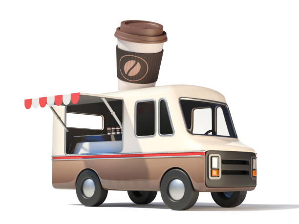 istock Coffee truck, take away coffee, 3d rendering 1250491323