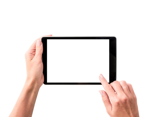 istock Top view of girl using tablet 1250491823