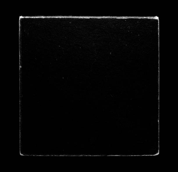 istock Old Vinyl CD Record Cover Package Envelope Template Mock Up. Black Scratched Shabby Paper Cardboard Square Texture. 1250499324