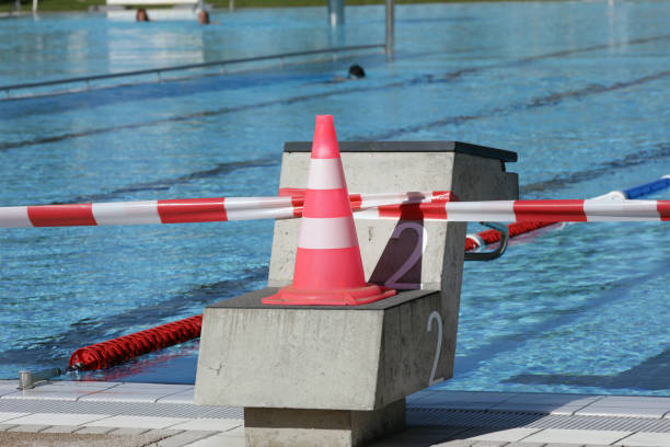 barrier in an outdoor swimming pool
