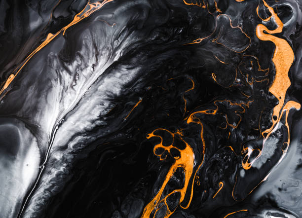 istock Black marbleized effect. Natural Luxury art in Eastern style. Golden swirl, artistic design. Painter uses vibrant paints to create these magic art 1250501477