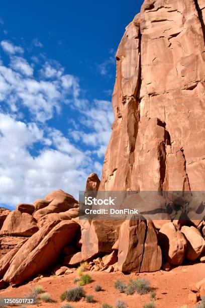 Red Rocks At Arches National Park Stock Photo - Download Image Now - Arches National Park, Arid Climate, Blue