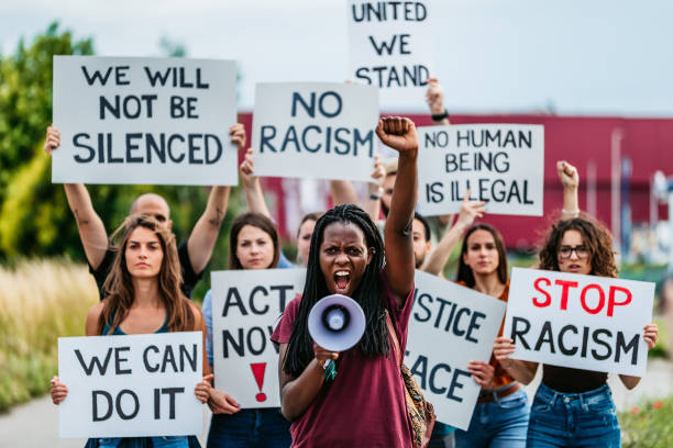 istock People on strike against racism 1250505845