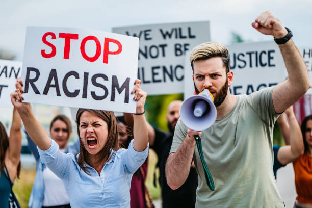 istock People on strike against racism 1250506056