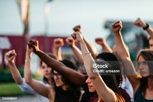 Protestors Raising Fists Stock Photo - Download Image Now - Protest, Human Rights, Protestor