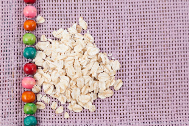 Flaked oatmeal a very healthy cereal.