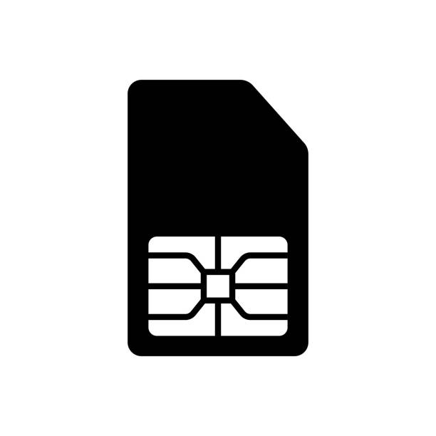 ilustrações de stock, clip art, desenhos animados e ícones de sim card vector icon isolated on white background. - smart phone mobility computer icon concepts