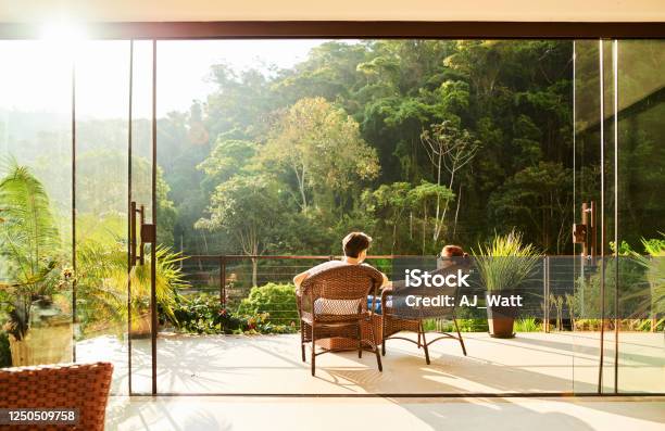 Couple In A Vacation Stock Photo - Download Image Now - Luxury, Hotel, House