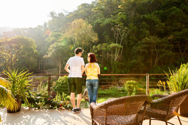 istock Couple at hotel terrace 1250509827