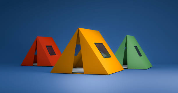 Mock up of colorful camping tent