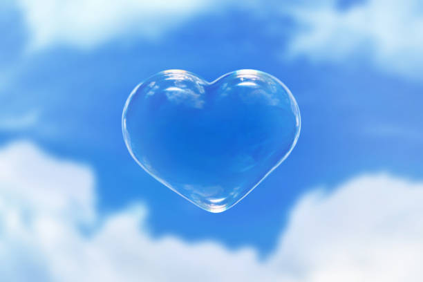 istock Soap Bubble heart at the sky 1250514261