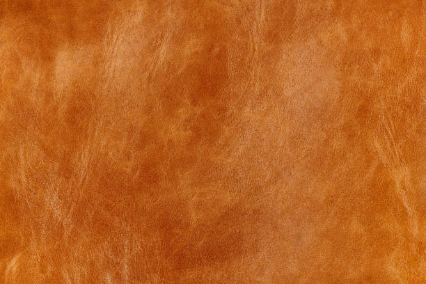 istock Old ginger rustic smooth natural leather in small grain textured background 1250515361
